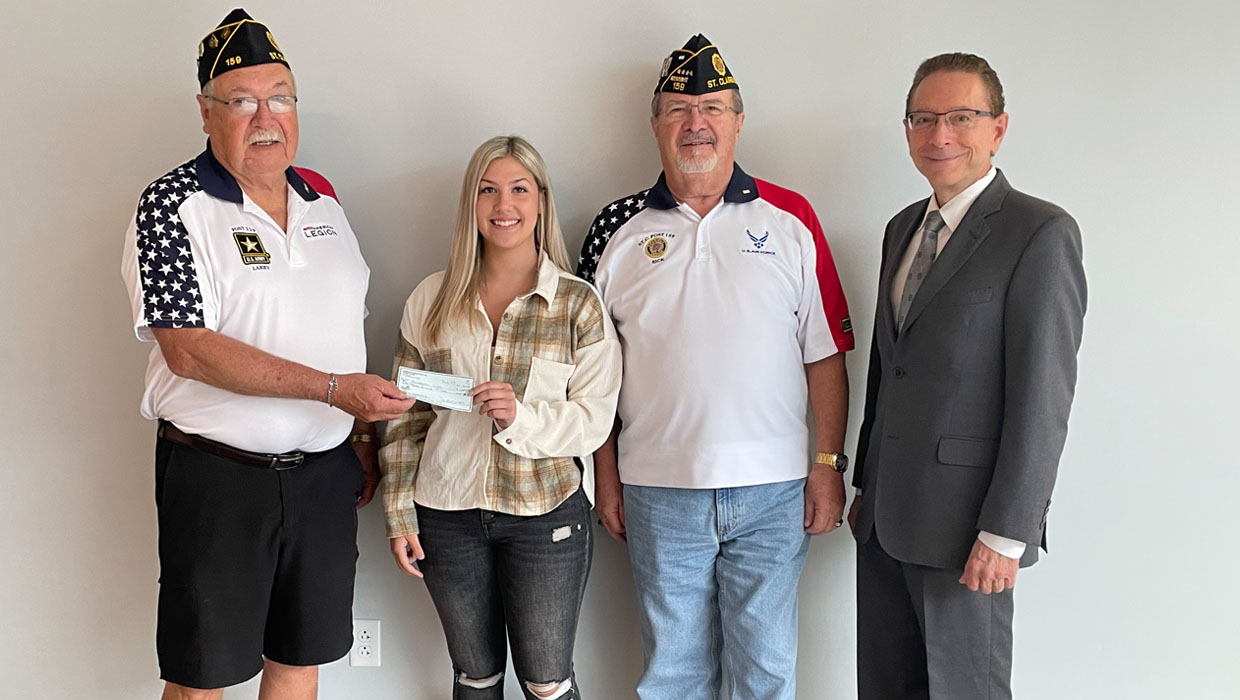 St. Clairsville American Legion Presents Citizenship Scholarship to Belmont College Student