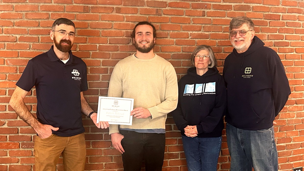 Belmont College Student Recipient of New Building Preservation/Restoration Scholarship